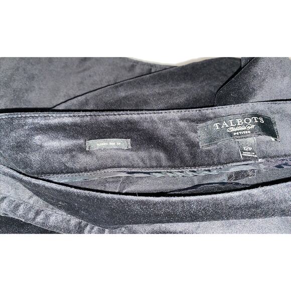 Talbot Black Velvet Pants Classic Side Zip 12 Petite Holidays Parties Dressy - Picture 4 of 4